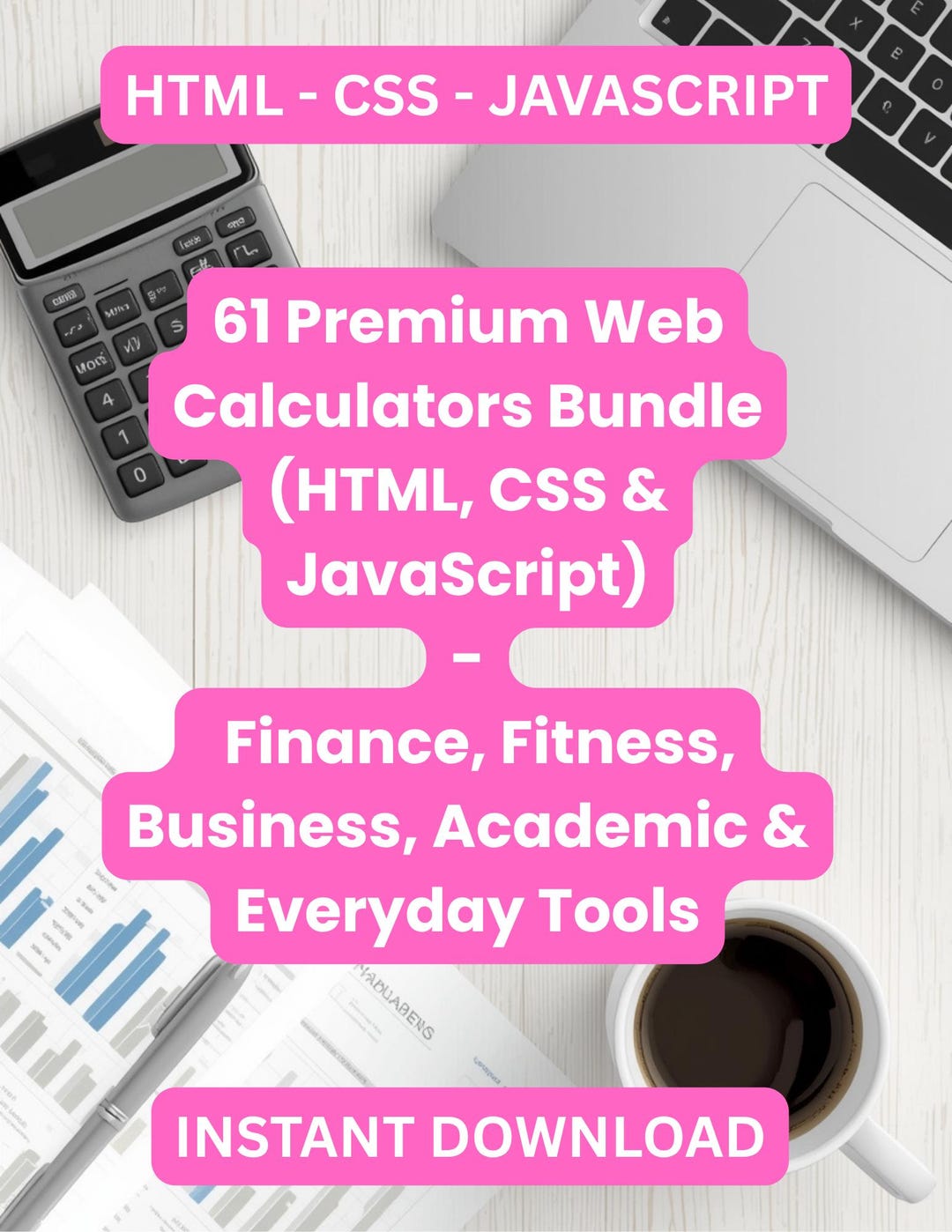 61 Web Calculators Bundle | HTML, CSS, Javascript - Etsy