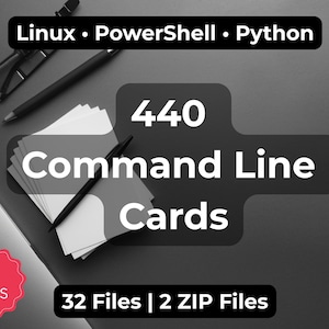 Command Line Scripts Flashcards | 440 Cards | Linux Bash PowerShell Python | PDFs Anki HTML | 32 Files