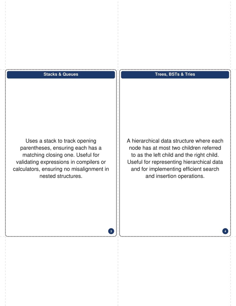 Data Structures Algorithms Flashcards 200 Illustrated Cards DSA Coding Interview Prep Printable Index Card Size Digital Download image 13