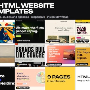 HTML Website Template Bundle for Artists and Creative Agencies: 10 Responsive Multi-Page Designs