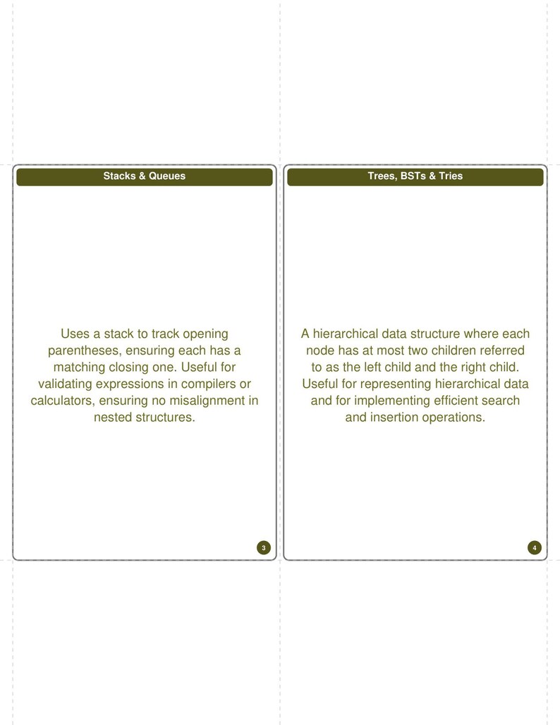 Data Structures Algorithms Flashcards 200 Illustrated Cards DSA Coding Interview Prep Printable Index Card Size Digital Download image 5