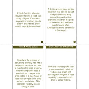 Data Structures Algorithms Flashcards 200 Illustrated Cards DSA Coding Interview Prep Printable Index Card Size Digital Download image 3