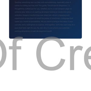 May include: A dark blue rectangular graphic with the word "WELCOME" at the top. The text describes a guide for learning JavaScript for beginners, encouraging web designers and developers to create interactive websites. The text is in white.