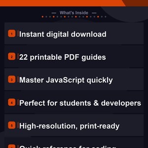 JavaScript-Spickzettel-Paket – 22 PDF-Codierungsleitfäden für Entwickler und Programmierer | Digitaler Download Bild 2