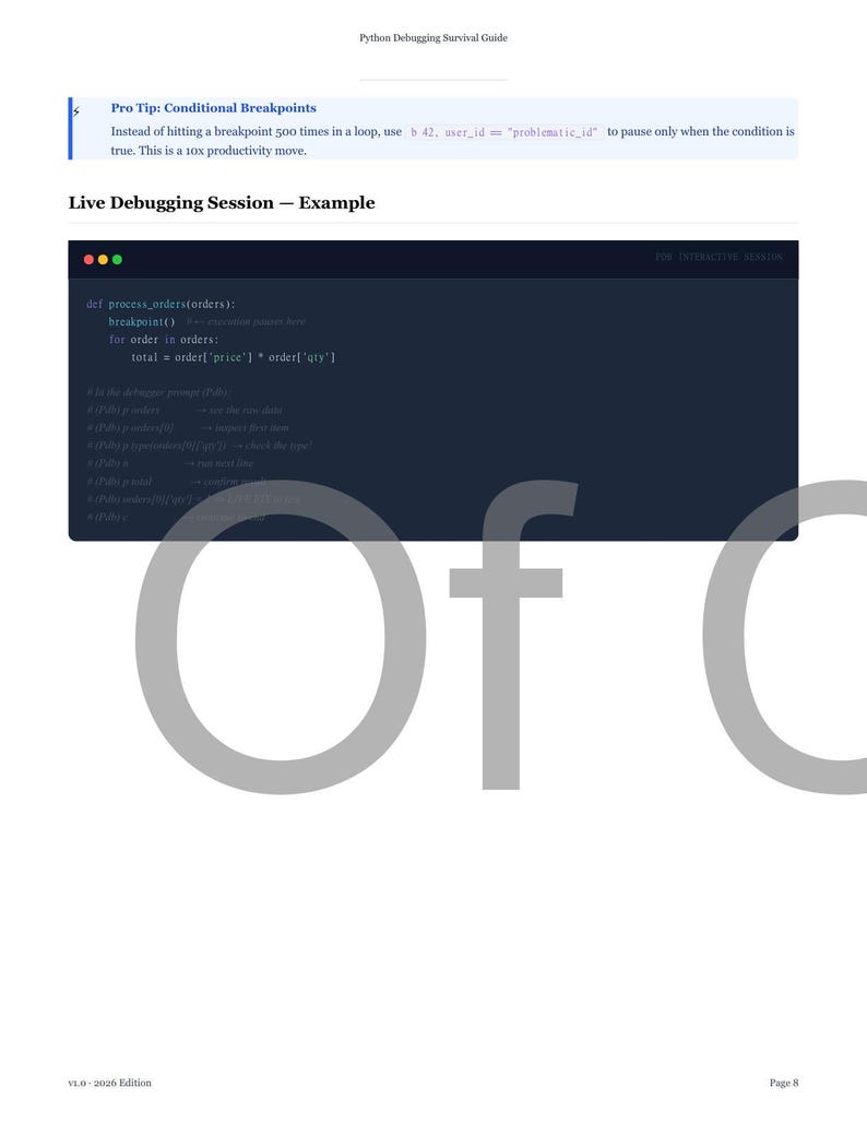 Survivalgids voor Python-foutopsporing: python-pdf-e-book en html: naslaggids voor foutopsporing voor beginners tot gevorderden: direct downloaden afbeelding 15