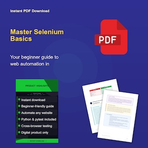 Selenium för nybörjare Pdf & HTML | Webbläsarautomation, Python-testning, Pom, pytest, CI/CD-guide