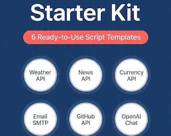 Python API Starter Kit | 6 Script Templates | Weather News Currency GitHub OpenAI | Beginners Guide PDF