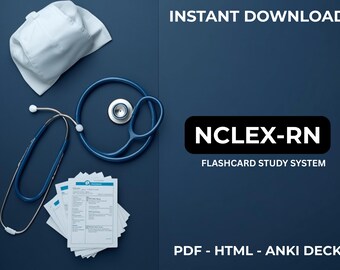 Nclex-RN Exam Prep Flashcards | 800 Cards | All 8 Content Areas | Anki Decks Normal & Cloze | 8 PDF Layouts | RN Licensing Exam