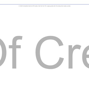 May include: Large, grey sans-serif letters spell "Of Cre" on a white background. A thin blue line is at the top, with small text above it. The overall design is simple and clean.