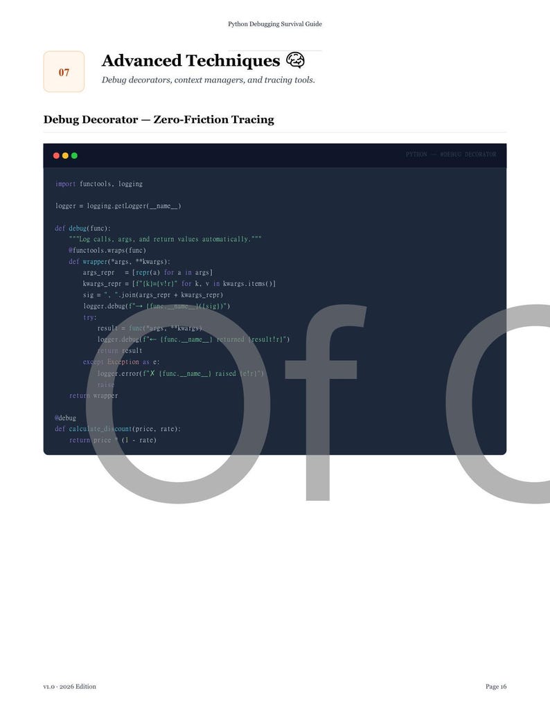 Survivalgids voor Python-foutopsporing: python-pdf-e-book en html: naslaggids voor foutopsporing voor beginners tot gevorderden: direct downloaden afbeelding 17