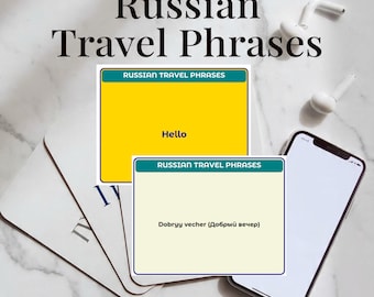 Russian Flashcards Bundle | Travel Phrases | HTML App - MP3 Audio - Printable PDF Flashcards - Anki Deck