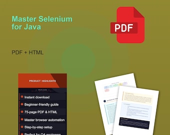 Selenium with Java for Beginners PDF & HTML | TestNG, Maven, Pom, DevTools, CI GitHub Actions Guide