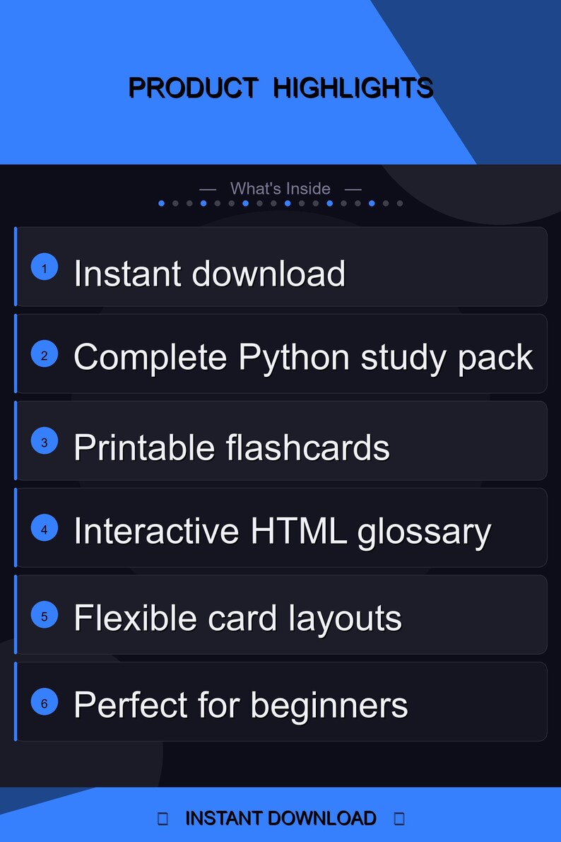 200+ Python Glossary & Flashcards | Printable Study Set | PDF + HTML ...