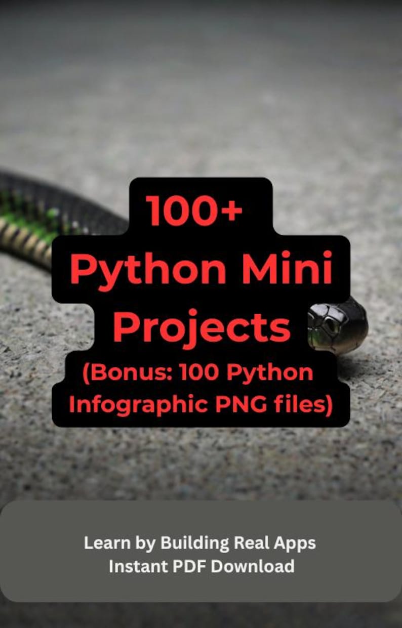 100 idées de mini-projets Python - Guide d'apprentissage (PDF + 100 infographies) image 1