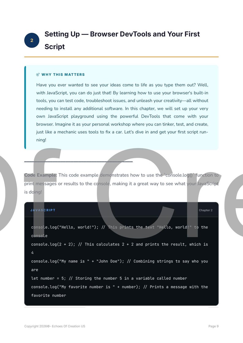 JavaScript for Beginners: Complete Practical Guide | PDF (90 pages) + Interactive HTML | 18 Chapters | Instant Download image 11