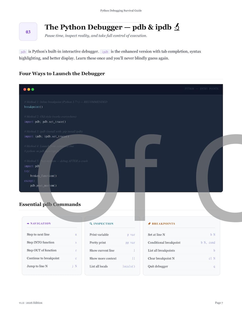 Survivalgids voor Python-foutopsporing: python-pdf-e-book en html: naslaggids voor foutopsporing voor beginners tot gevorderden: direct downloaden afbeelding 14