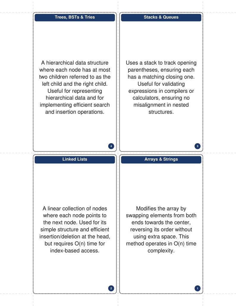 Flashcards met datastructuren en algoritmen (200 geïllustreerde kaarten) ter voorbereiding op DSA-coderingssollicitaties. Printbare kaarten op indexkaartformaat. Digitale download. afbeelding 4