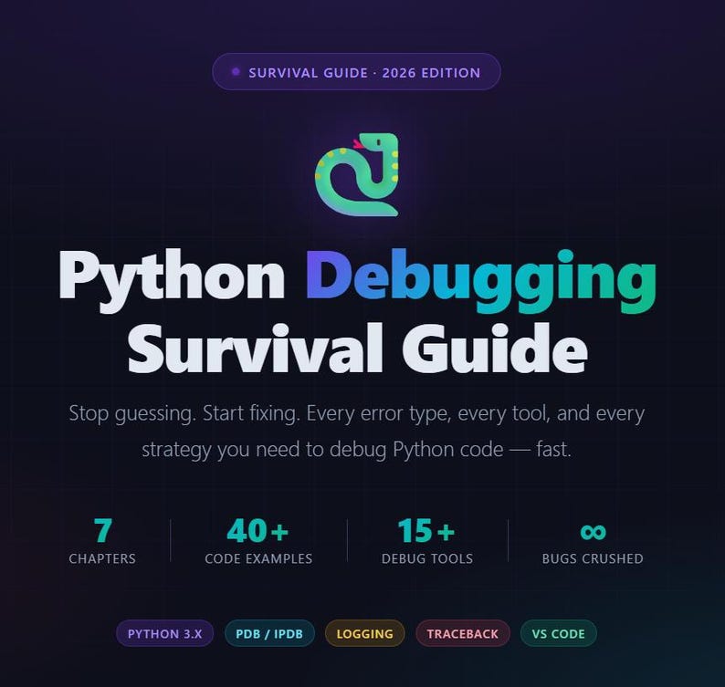 Survivalgids voor Python-foutopsporing: python-pdf-e-book en html: naslaggids voor foutopsporing voor beginners tot gevorderden: direct downloaden afbeelding 2