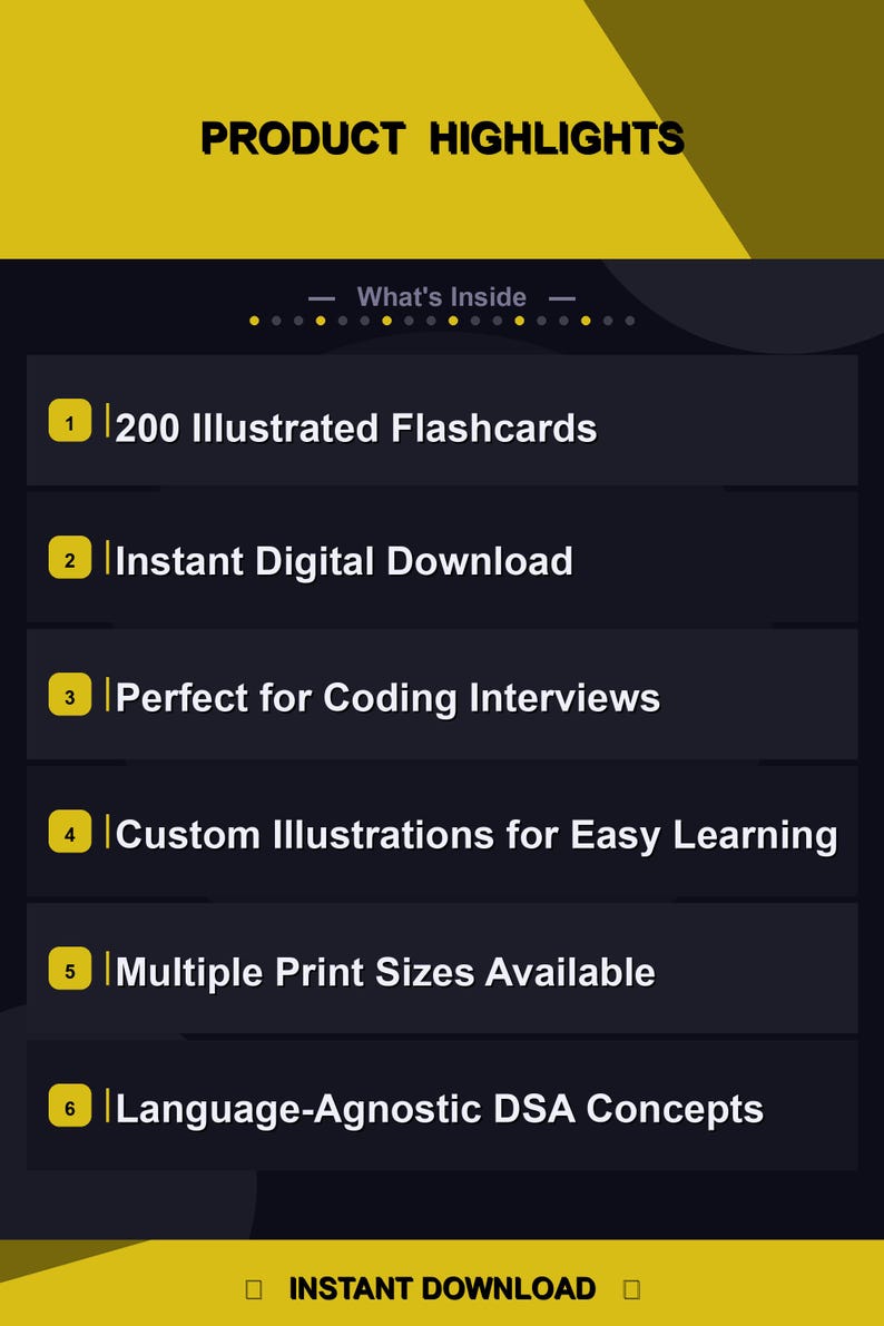 Flashcards met datastructuren en algoritmen (200 geïllustreerde kaarten) ter voorbereiding op DSA-coderingssollicitaties. Printbare kaarten op indexkaartformaat. Digitale download. afbeelding 2