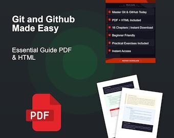 Git & GitHub Mastery for Beginners | PDF (68 pages) + Interactive HTML | 16 Chapters | Instant Download