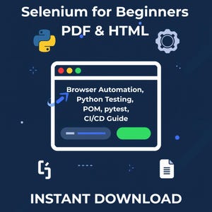 Selenium para principiantes (PDF y HTML) / Automatización de navegadores, pruebas con Python, POM, pytest, guía de CI/CD