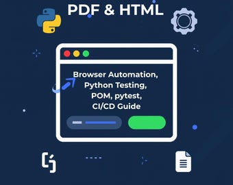 Selenium for Beginners Pdf & HTML | Browser Automation, Python Testing, Pom, pytest, CI/CD Guide