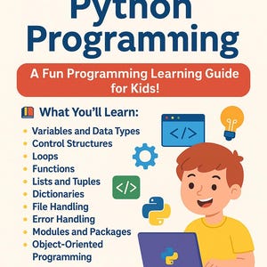 Kids Python Programming Guide: Fun Coding Activities & Worksheets (PDF Download) Ages 8-16