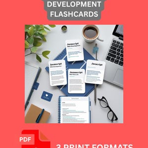JavaScript Flashcards PDF | Learn JavaScript Fast | Printable Coding Study Cards
