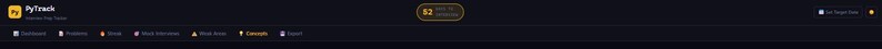 May include: The image displays a dark interface with the "PyTrack" logo in a yellow square. Below the logo are navigation options. The interface has a dark background with a few highlighted buttons.