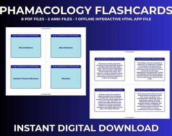 Pharmacology Flashcards | 760+ Nursing Study Cards, Anki Deck & Digital Download