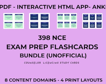 NCE Exam Prep Flashcards: Counselor Licensing Study Guide (PDF Download) + Anki Deck + Interactive HTML
