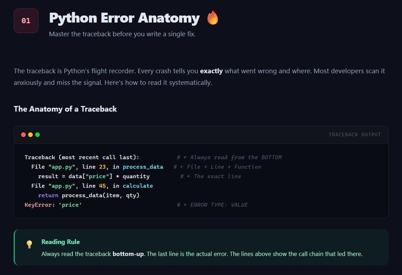 Survivalgids voor Python-foutopsporing: python-pdf-e-book en html: naslaggids voor foutopsporing voor beginners tot gevorderden: direct downloaden afbeelding 4