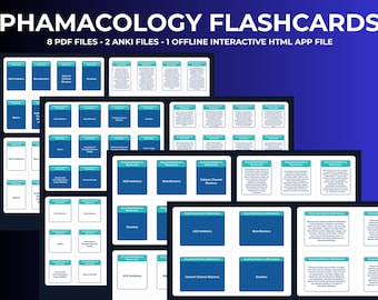 Pharmacology Flashcards | 800 Nursing Study Cards, Anki Deck & Digital Download