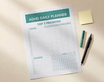 ADHS Tagesplaner Printable | Fokus Tracker, Time Blocking, Habit Tracker (Digitaler Download)