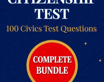 US Citizenship Test Study Bundle | 100 Civics Questions, Flashcards, Anki (Digital Download)