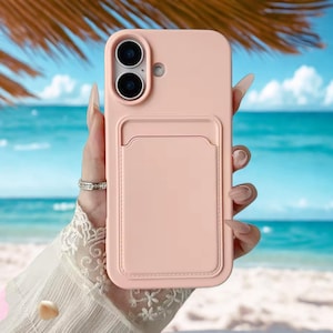 Custodia a portafoglio in silicone morbido premium con porta carte per iPhone 16 15 14 13 12 11 Pro Max – Custodia resistente antiurto in tinta unita