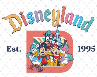 Retro Disneyland California Mickey and Friends PNG (Digital Download)