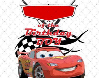Cars Birthday Boy PNG SVG: McQueen Sublimation Design