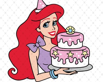 Pastel de sirena de cumpleaños de la princesa Ariel (archivo PNG)