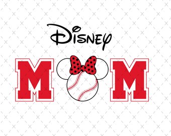 Retro Disney Baseball Mom SVG PNG, Mouse Ears Bow (Digital Download)