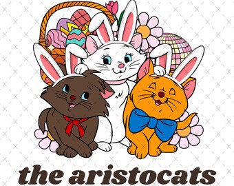 Aristocats Easter Design: Shirt, Mug, Tote Bag (SVG, PNG)