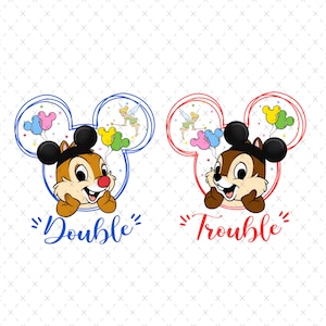 Chip and Dale Svg Png, Double Trouble Png Svg, Couple Matching Shirt Png, Chip and Dale Tshirt, Best Friend Png, Best Friend Gift