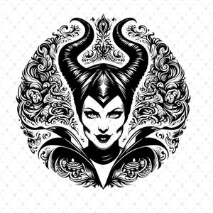Maleficent Villains Mandala SVG, Green Wizard Mandala, Maleficent , Zentangle Silhouette Cut Files, Png, Printable, Sublimation Design