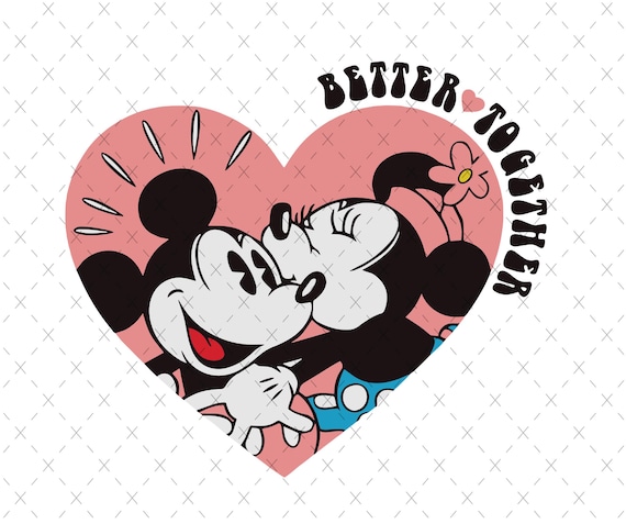ミッキー＆ミニーのバレンタインデー PNG SVG：マウスラブデザイン