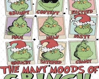 Funny Green Christmas Character PNG - Retro Movie Design (Digital Download)