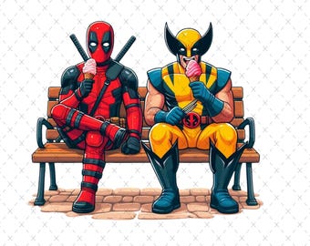 Deadpool i Wolverine Png SVG: Cyfrowe pliki superbohaterów
