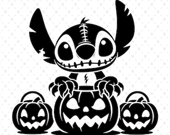 Stitch Halloween Designs: Mummy, Skeleton, Pumpkin - PNG SVG (Digital Files)