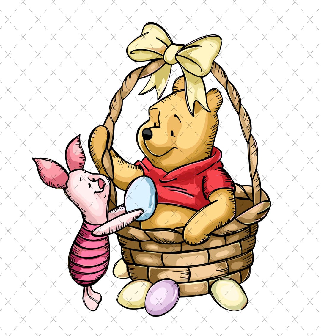 Winnie the Pooh Easter Bunny PNG, Easter Eggs (digital Download)