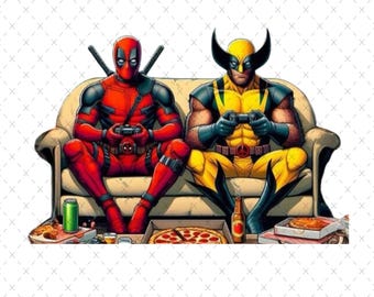 Deadpool & Wolverine PNG SVG: Superhero X-Men Design (Digital Download)