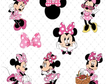Minnie Mouse SVG Bundle: Pink Girl Numbers, Cricut Ready (Digital Download